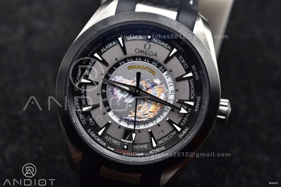 43mm Titanium on Worldtimer 1:1 GMT Edition Bracelet Super A8938 Clone Aqua VSF SS Terra Best 0103
